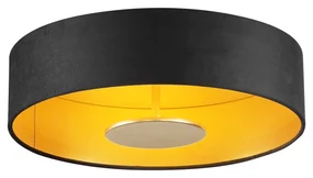 Plafonieră modernă neagră cu interior auriu, inclusiv LED cu 3 trepte de intensitate luminoasă - Bredow