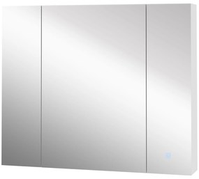 kleankin Dulap pentru baie cu oglindă Lumini LED Rafturi reglabile și USB Stil modern 90x15x75 cm Alb | Aosom Romania