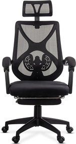 OFF 636 negru - scaun ergonomic din mesh cu suport picioare