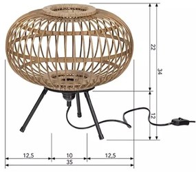 Lampă de masă BASICLABEL 1xE27/40W/230V bambus