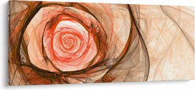 Tablou - Abstract trandafir roz cu fundal alb (120x50 cm)