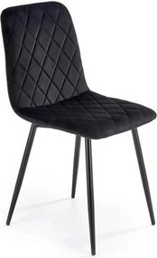 Scaun K525, negru, stofa catifelata/metal, 45x55x89 cm