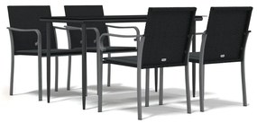 3186943 vidaXL Set mobilier de grădină cu perne, 5 piese, poliratan și oțel