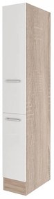 Dulap de cămară Yorki dimensiunea 30, corp din stejar Sonoma, față alb satinat