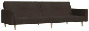 337291 vidaXL Canapea extensibilă cu 2 locuri, maro închis, textil