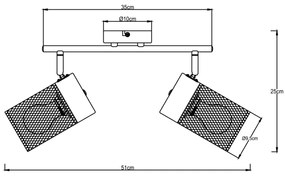 Brilliant - Lampă spot KAMOLO 2xE27/40W/230V negru