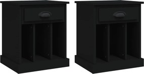 vidaXL Noptiere, 2 buc., negru, 40x35x50 cm