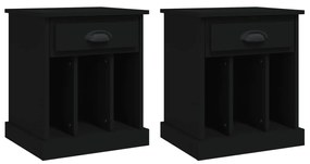 816347 vidaXL Noptiere, 2 buc., negru, 40x35x50 cm