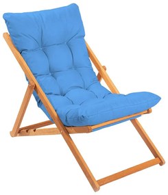 Șezlong de grădină albastru/fag