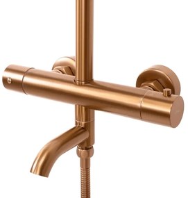 REA-P8807 - Set de duș LUNGO cu baterie termostatică, cupru periat