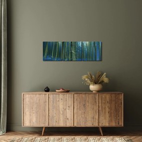 Tablou - Pădure albastră (cu ceas) (90x30 cm)