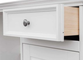 Birou lemn masiv nuc Linea Alb-, 155 × 54 × 77 cm