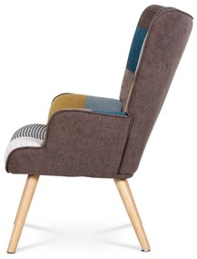 Fotoliu cu taburet PW2, patchwork