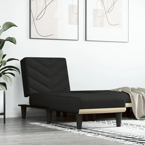 vidaXL Șezlong, negru, material textil