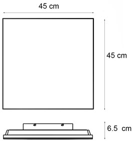 Panou LED modern alb 45x45 cm cu LED Dim to Warm - Appie