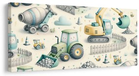 Tablou excavatoare și tractoare pentru copii