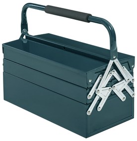 DURHAND Cutie de unelte Caseta de unelte Montaj Cufăr de unelte gol economisire spațiu cu 5 rafturi pliante stabil Oțel (SPCC) Verde închis 45 x 20 x 34,5 cm | Aosom Romania