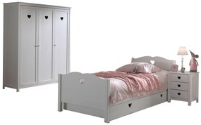 Set Mobilier Cameră Copii AMORI, 4 Piese, Alb, Stil Romantic – Vipack