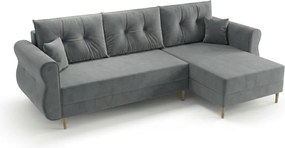 Canapea extensibila reversibila in forma de L SILVIANO 230x140 cm, gri