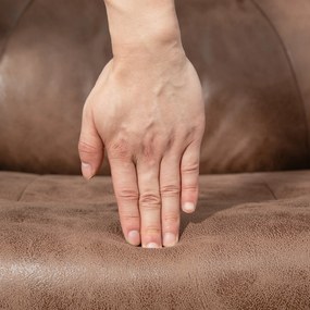 HOMCOM Fotoliu de Relaxare cu Taburet, Rotativ 360°, Înclinabil 135°, Husă Respirabilă, 78 x 82,5 x 109 cm, maro | Aosom Romania