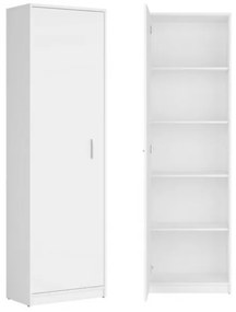 Dulap cu o Usa si 4 Polite, 200X45X45 cm, Culoare Alb din Pal de 18mm