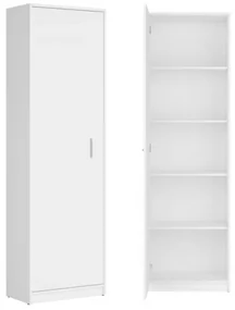 Dulap cu o Usa si 4 Polite, 200X45X45 cm, Culoare Alb din Pal de 18mm