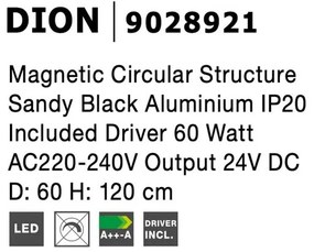 Sistem circular magnetic-decorativ DION D-60cm, negru NVL-9028921
