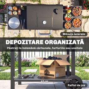 Outsunny Afumătoare pe cărbune pentru exterior | Aosom Romania