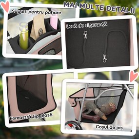 PawHut Carucior Animale Pliabil Cafeniu – 75×45×97 cm, Confort &amp; Mobilitate | Aosom Romania