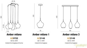Lustra moderna AMBER MILANO 3 crom