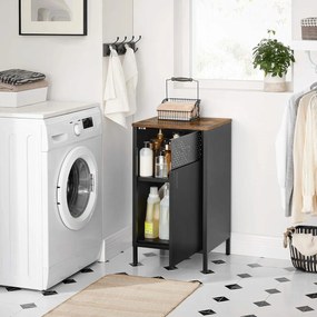 Comoda cu 1 usa Industrial, Songmics, 42.5 x 40 x 76 cm, PAL/otel, negru