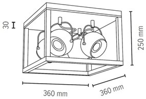 Plafonieră LED Spot-Light 5224474 ROY 4xGU10/5W/230V stejar mat