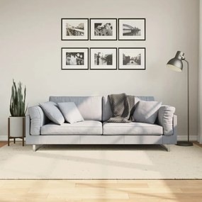 vidaXL Covor ISTAN, cu fire înalte, aspect lucios, crem, 160x230 cm