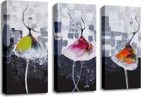 Set 3 tablouri UC033, multicolor, panza, 20x45 cm