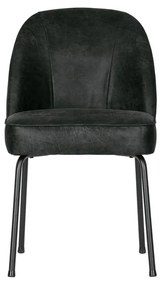 Scaune de dining negre 2 buc. din piele Vogue – WOOOD