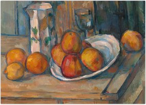 Tablou - Paul Cézanne, Still Life with Milk Jug and Fruit, reproducere (70x50 cm)