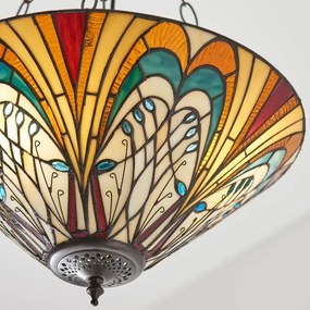 Endon 70750 - Lustră cu lanț Tiffany HECTOR 3xE27/60W/230V Ø 40 cm