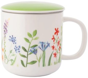 Altom Cană de porțelan cu capac și infuzor NatureAwakening 380 ml