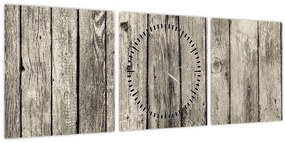 Tablou - Lemn (cu ceas) (90x30 cm)