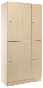 Dulap din lemn Visio - 6 cutii, 90 x 45 x 185 cm, broasca cilindrica, artar