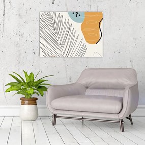 Tablou pe sticlă - Ilustrație de frunze (70x50 cm)