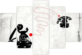 Tablou - Desen de telefon în stilul lui Banksy (150x105 cm)