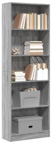 vidaXL Bibliotecă, gri sonoma, 60x24x176 cm, lemn prelucrat