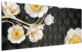 Tablou - Imagine cu flori de trandafir alb (120x50 cm)