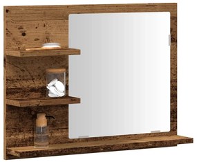 vidaXL Dulap cu oglindă de baie, lemn vechi, 60x10,5x45 cm