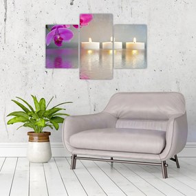 Tablou cu lumânări pe apă (90x60 cm)