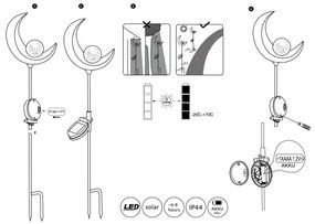 Corp de iluminat LED solar SOLAR LED/0,02W/3V 600mAh IP44 bronz Globo 33466