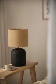 Veioză negru-natural cu abajur din iută (înălțime 45 cm) Montagna – Markslöjd