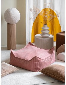 Fotoliu puf pentru copii roz cu tapițerie din catifea reiată Square – Wigiwama