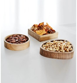 Cutie de depozitare în culoare naturală din lemn, decorativă ø 11x3 cm Circle S – LIND DNA